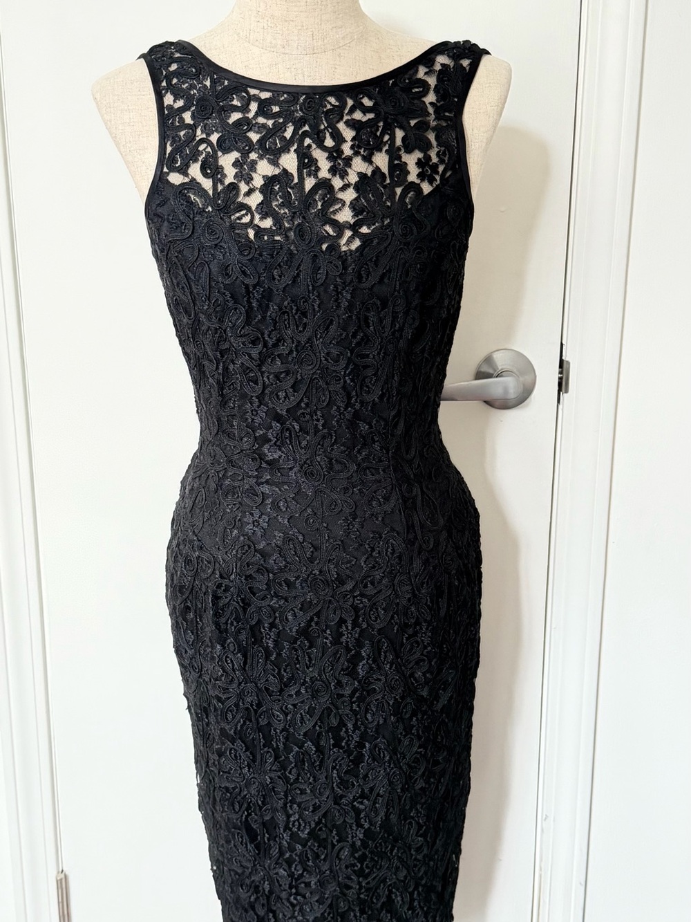 Ann Taylor Elegant Black Lace Evening Dress